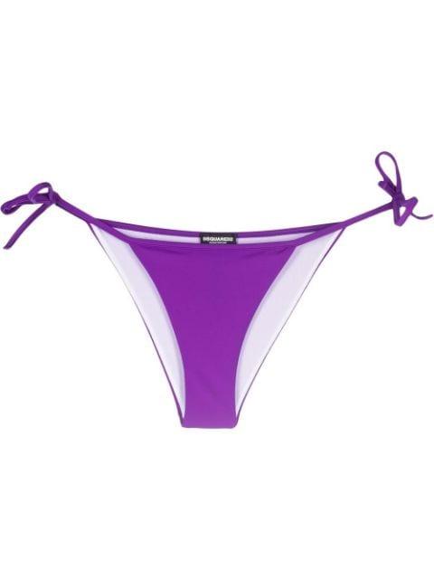 logo-print side-tie bikini bottoms by DSQUARED2