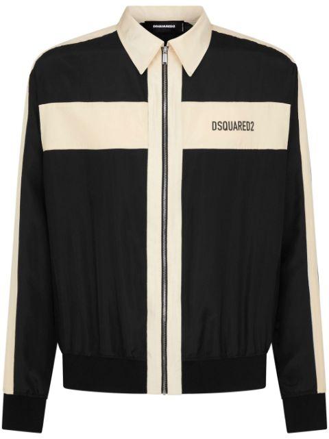 logo-print silk jacket by DSQUARED2