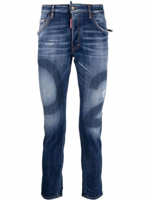 logo-print skinny jeans by DSQUARED2