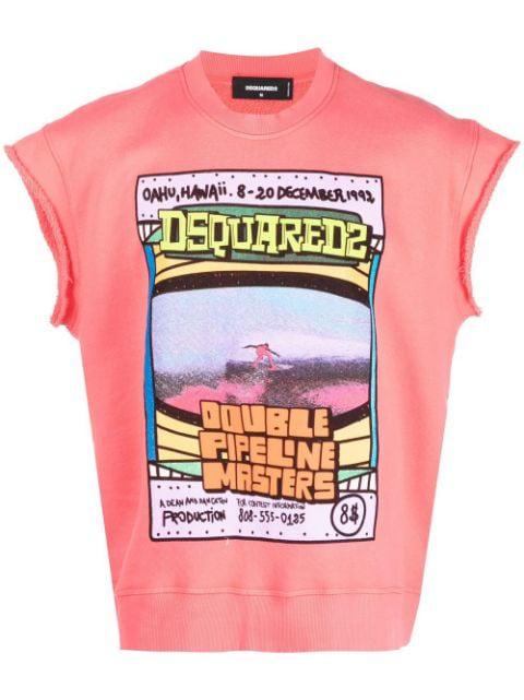 logo-print sleeveless sweatshirt by DSQUARED2
