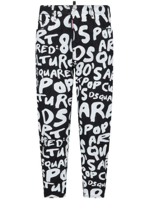 logo-print slim-leg jeans by DSQUARED2