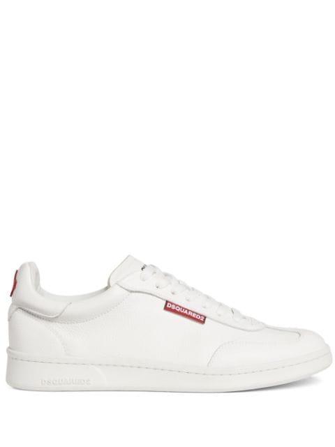 logo-tag leather sneakers by DSQUARED2