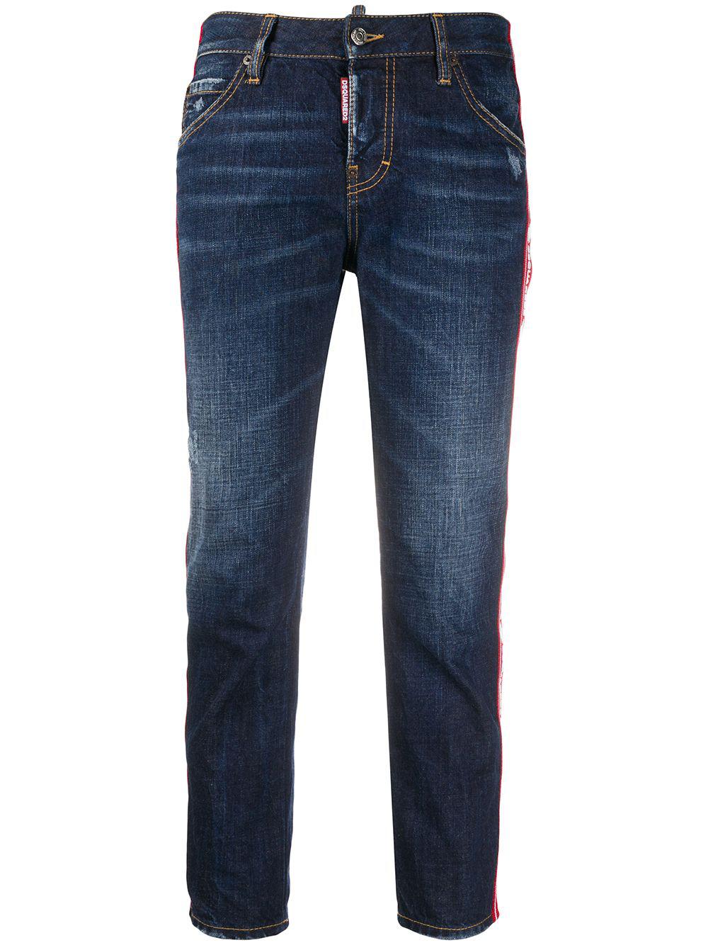 logo tape cropped jeans by DSQUARED2