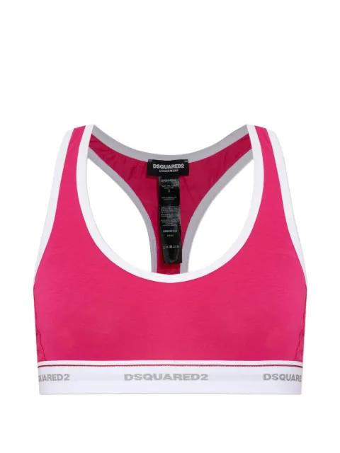 logo-tape racerback bralette by DSQUARED2
