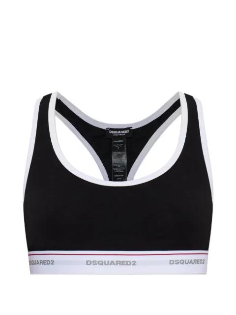 logo-tape racerback bralette by DSQUARED2