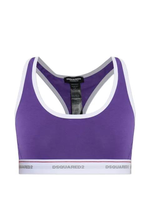 logo-tape racerback bralette by DSQUARED2