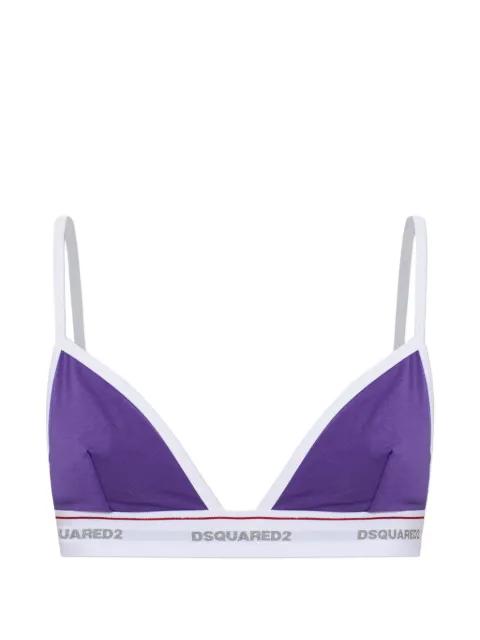 logo-tape triangle bra by DSQUARED2