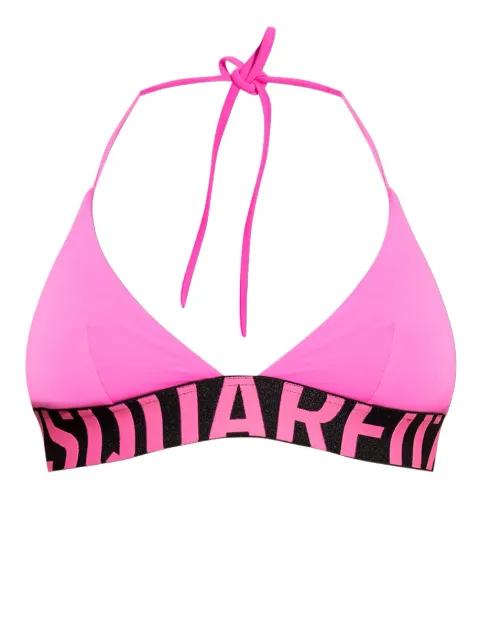 logo-underband bikini top by DSQUARED2