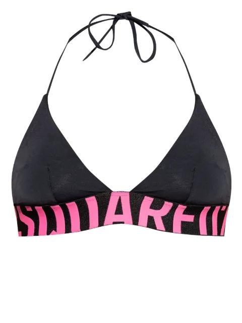 logo-underband bikini top by DSQUARED2
