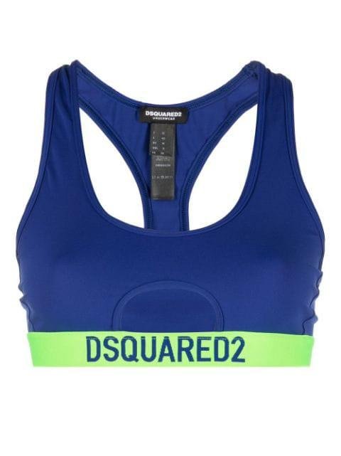 logo-underband sports crop top by DSQUARED2
