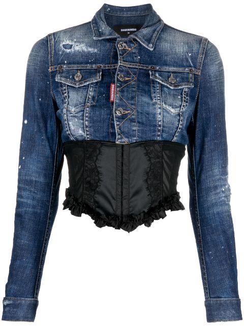 long-sleeve bodice denim jacket by DSQUARED2