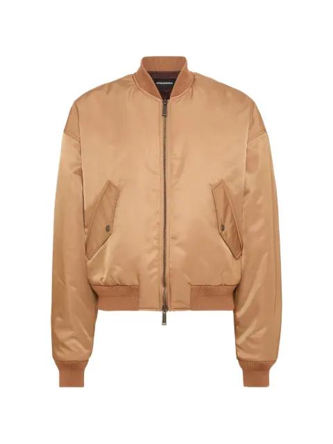 long-sleeve furry bomber jacket by DSQUARED2