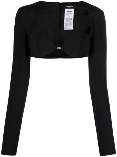long-sleeved cropped top by DSQUARED2