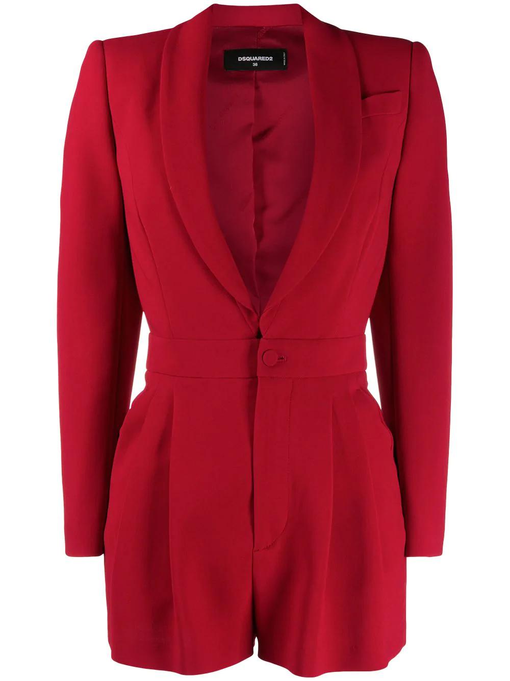 long-sleeved pleat-detail playsuit by DSQUARED2