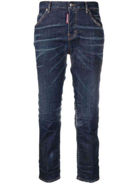low-rise cropped jeans by DSQUARED2