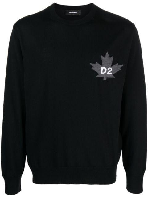 maple leaf-motif sweater by DSQUARED2