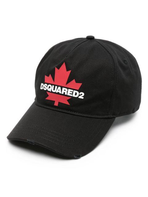 maple-leaf printed cotton cap by DSQUARED2