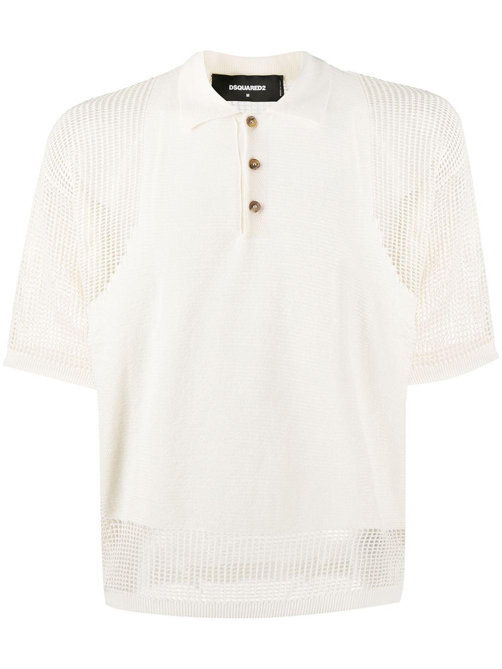 mesh-insert short sleeved polo shirt by DSQUARED2