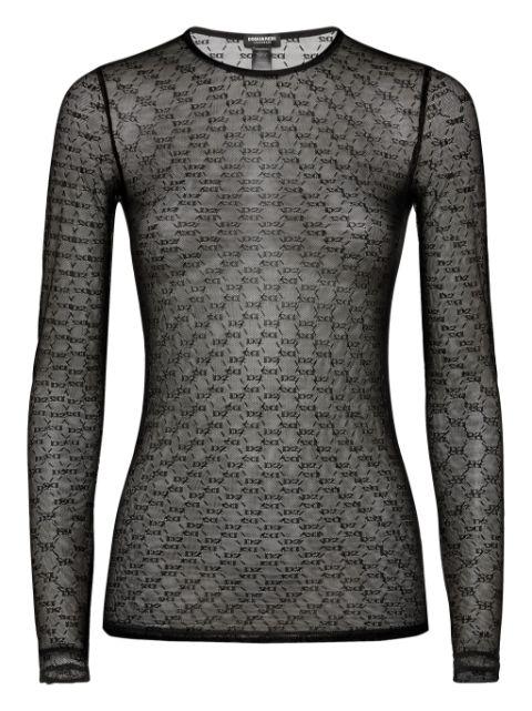 mesh long-sleeve top by DSQUARED2