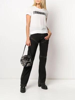 mirrored logo georgette top by DSQUARED2