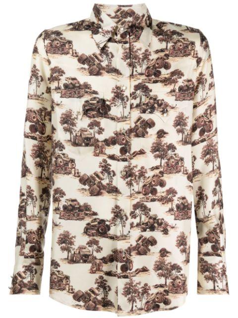 monster truck-print silk shirt by DSQUARED2