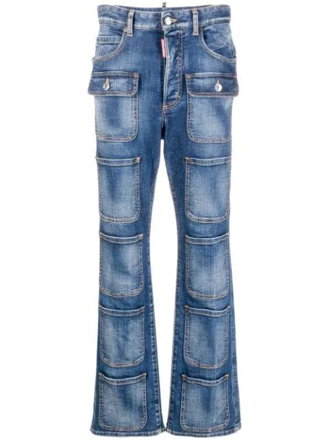 multi-pocket high-waisted jeans by DSQUARED2