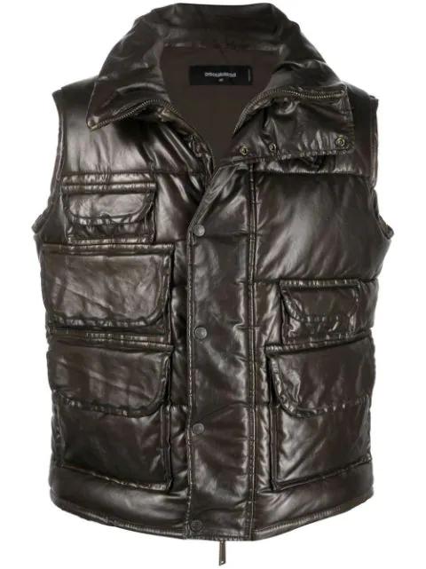 multiple-pocket design gilet by DSQUARED2