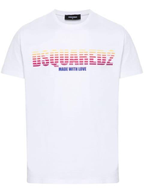 ombré-logo print T-shirt by DSQUARED2