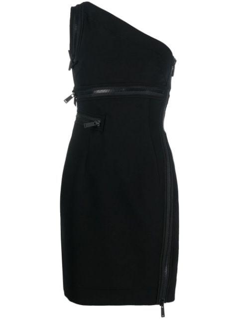 one-shoulder zip-detail minidress by DSQUARED2