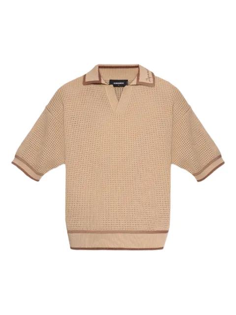 open knit embroidered T-shirt by DSQUARED2