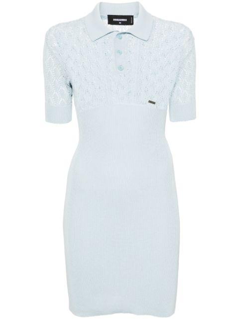 open-knit polo-collar dress by DSQUARED2
