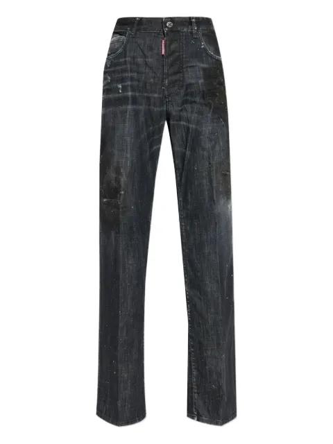 paint-splatter distressed jeans by DSQUARED2