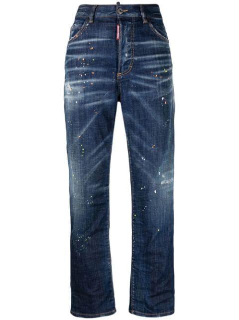 paint-splatter straight-leg jeans by DSQUARED2