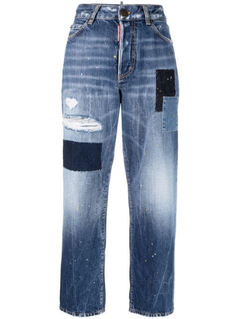 paint-splatter straight-leg jeans by DSQUARED2