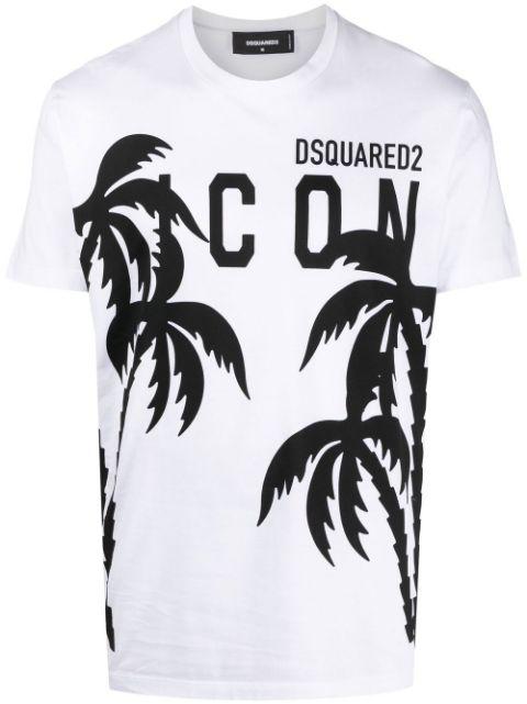 palm tree logo-print T-shirt by DSQUARED2