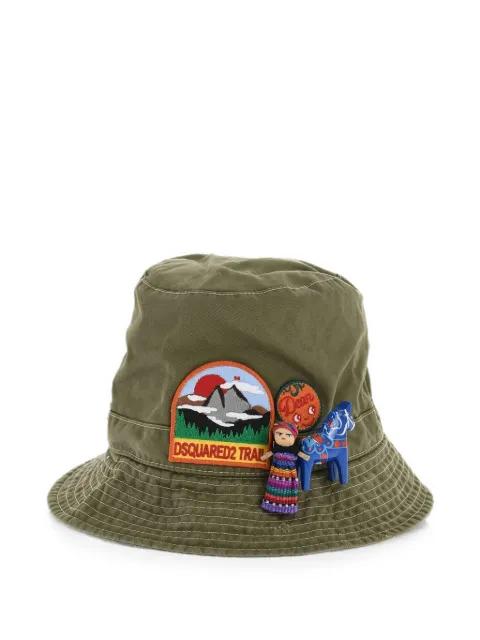 patch-detail gabardine bucket hat by DSQUARED2