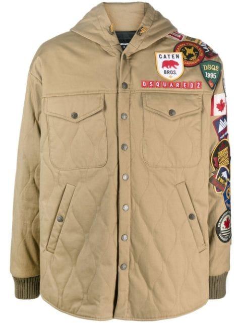 patch-detail hoodied jacket by DSQUARED2