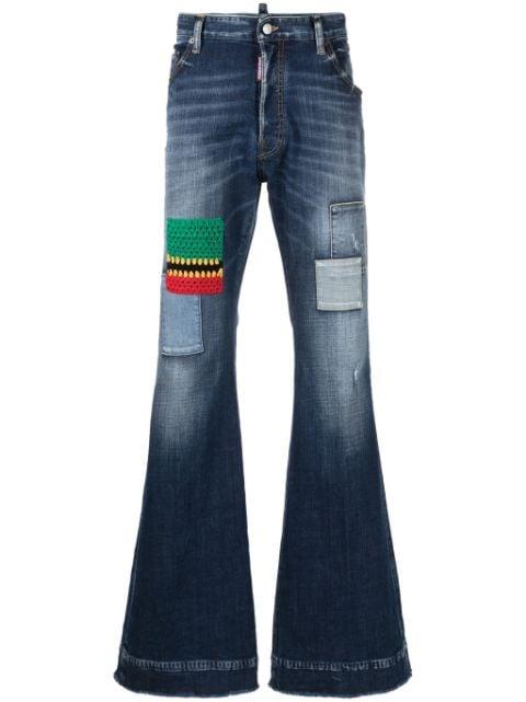 patchwork wide-leg jeans by DSQUARED2