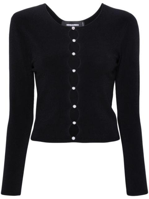 pearl-embellished knit top by DSQUARED2