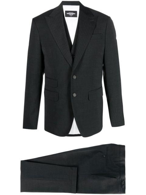 pinstripe-pattern three-piece suit by DSQUARED2