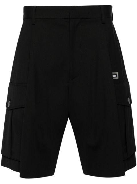 pleated virgin wool cargo shorts by DSQUARED2