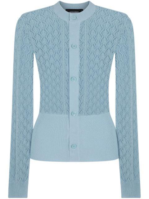 pointelle-knit cotton cardigan by DSQUARED2