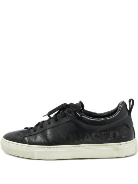 pre-owned perforated-logo leather sneakers by DSQUARED2