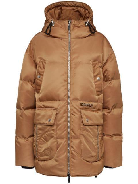 quilted hoodied coat by DSQUARED2