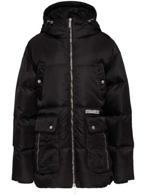 quilted hoodied coat by DSQUARED2