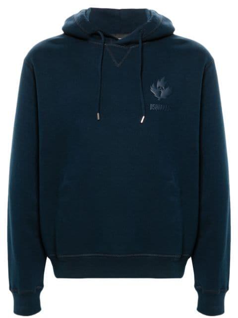 raised-logo cotton hoodie by DSQUARED2