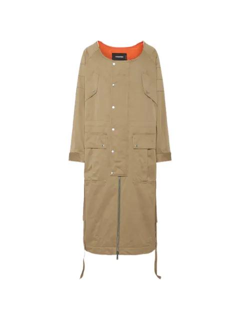 raw-cut washed-effect parka coat by DSQUARED2