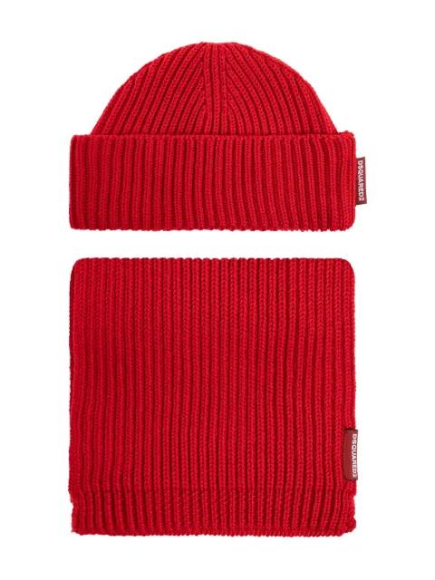 ribbed beanie and scarf set by DSQUARED2