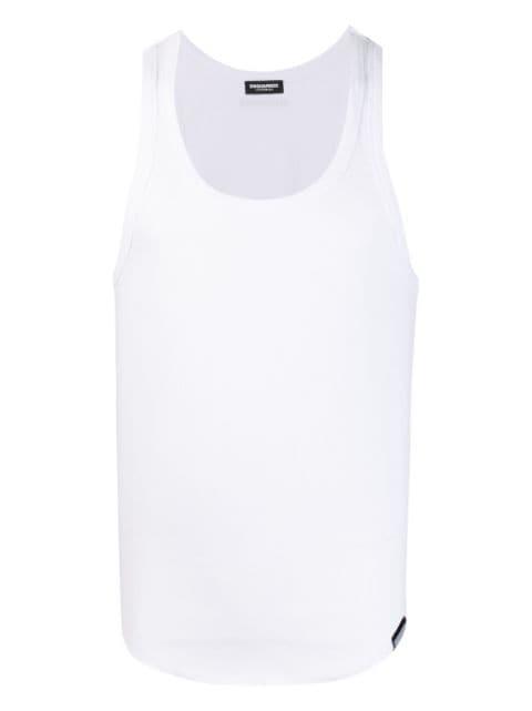 ribbed cotton tank top by DSQUARED2