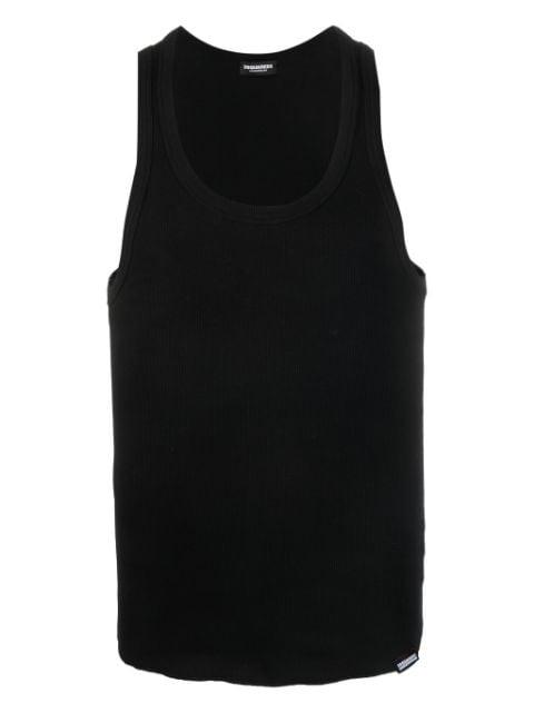 ribbed cotton tank top by DSQUARED2